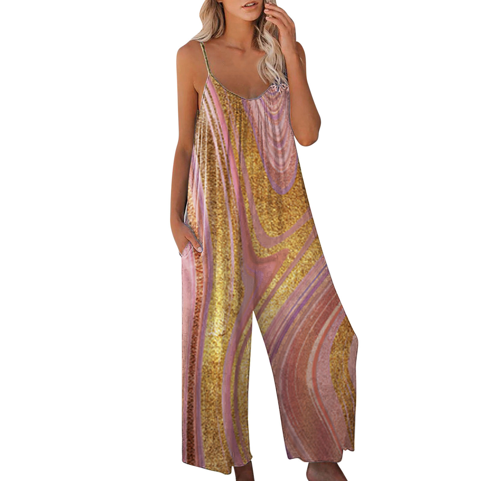 Camisole tie-dye wide-leg jumpsuit 53