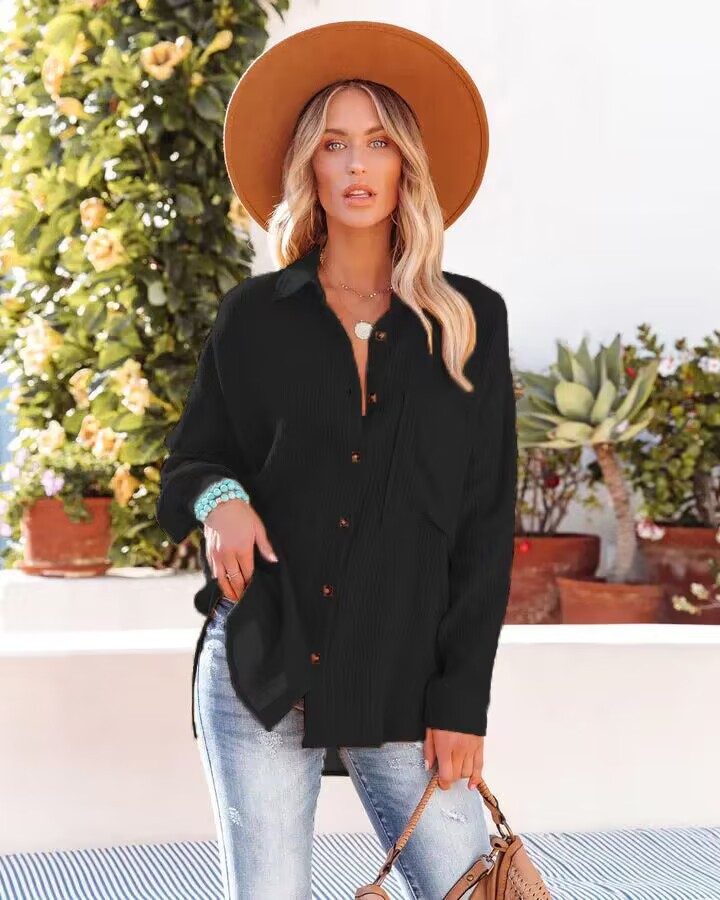 Casual dropped shoulder batwing shirt 21