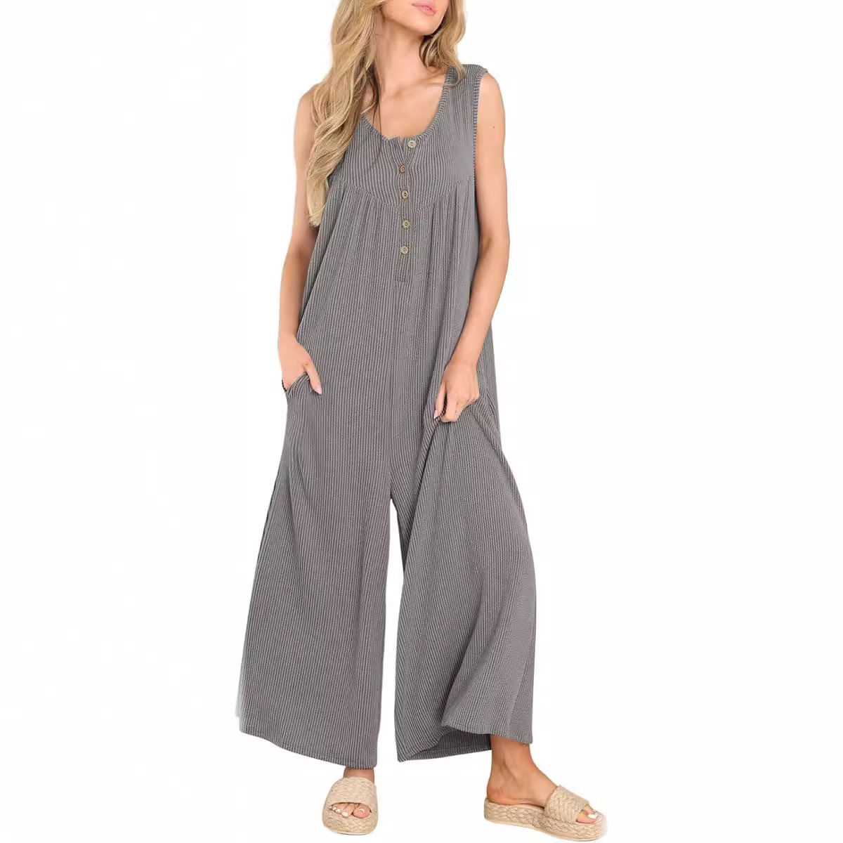 Fresh and casual women's pocket jumpsuit 48 02