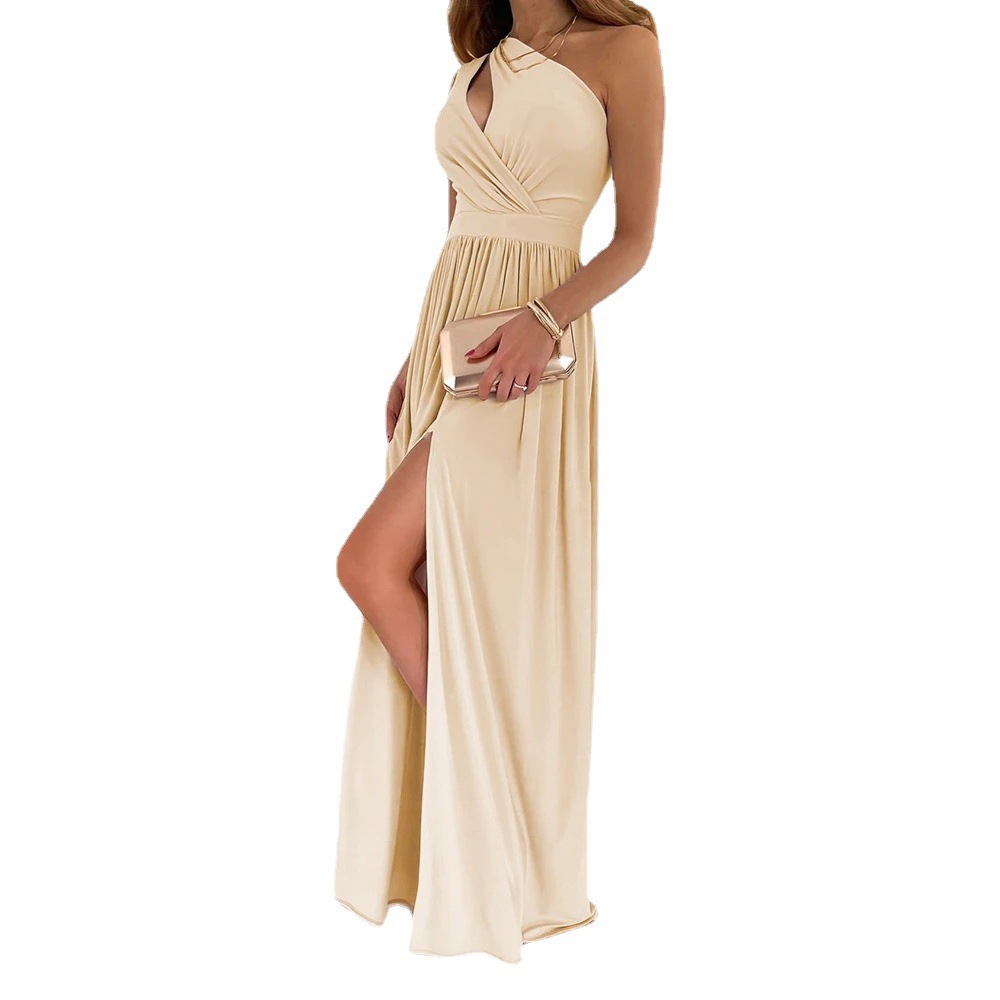 Off-shoulder sleeveless high waist slit dress 16 01
