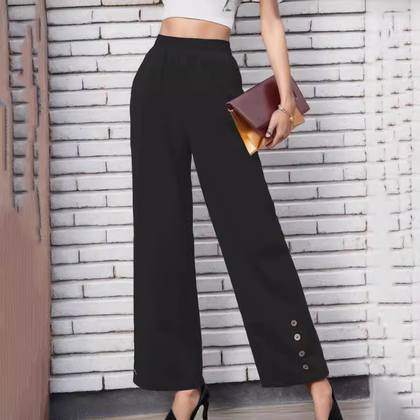 Solid color casual trousers loose straight 41 01