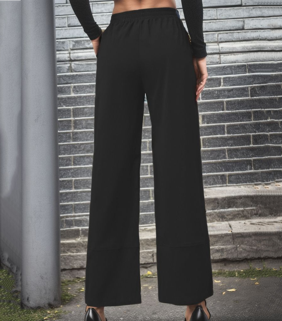 Solid color casual trousers loose straight 41 02