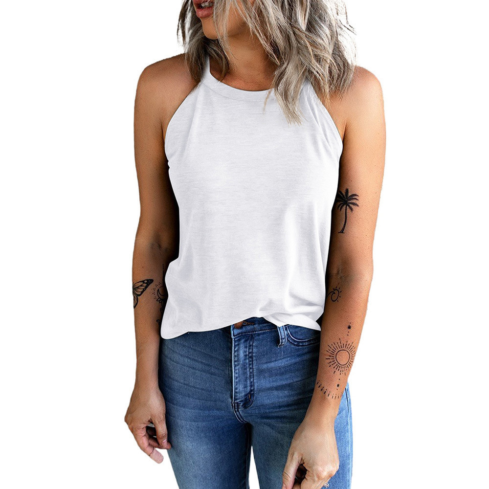 Women's slim fit sleeveless round neck top 25 01