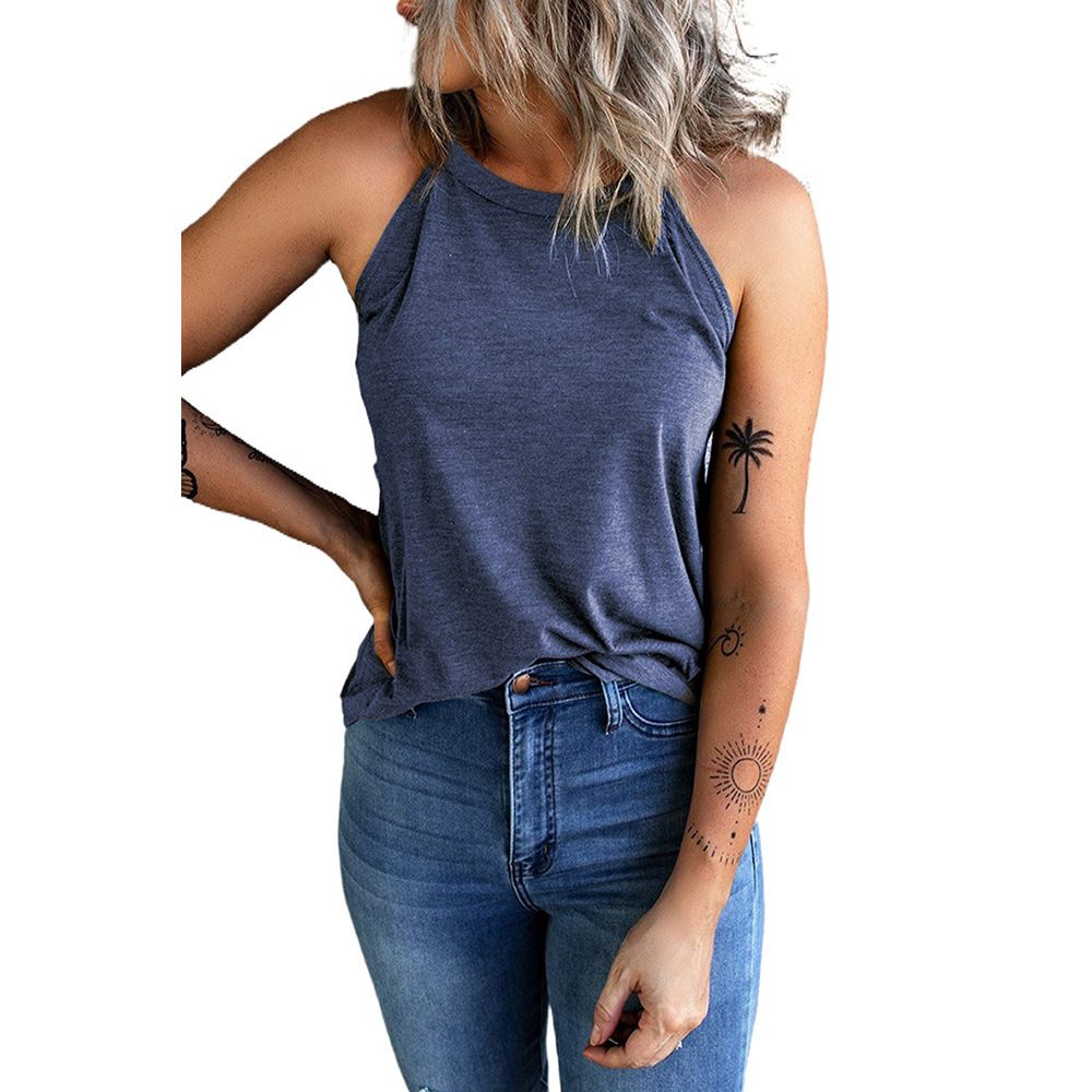 Women's slim fit sleeveless round neck top 25 02